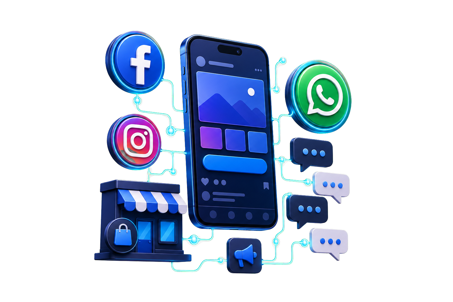 Tráfego pago no Facebook e Instagram direcionando clientes para o WhatsApp